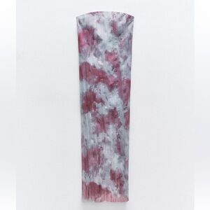 Zara Purple and Gray tie dye stretch organza dress BNWT